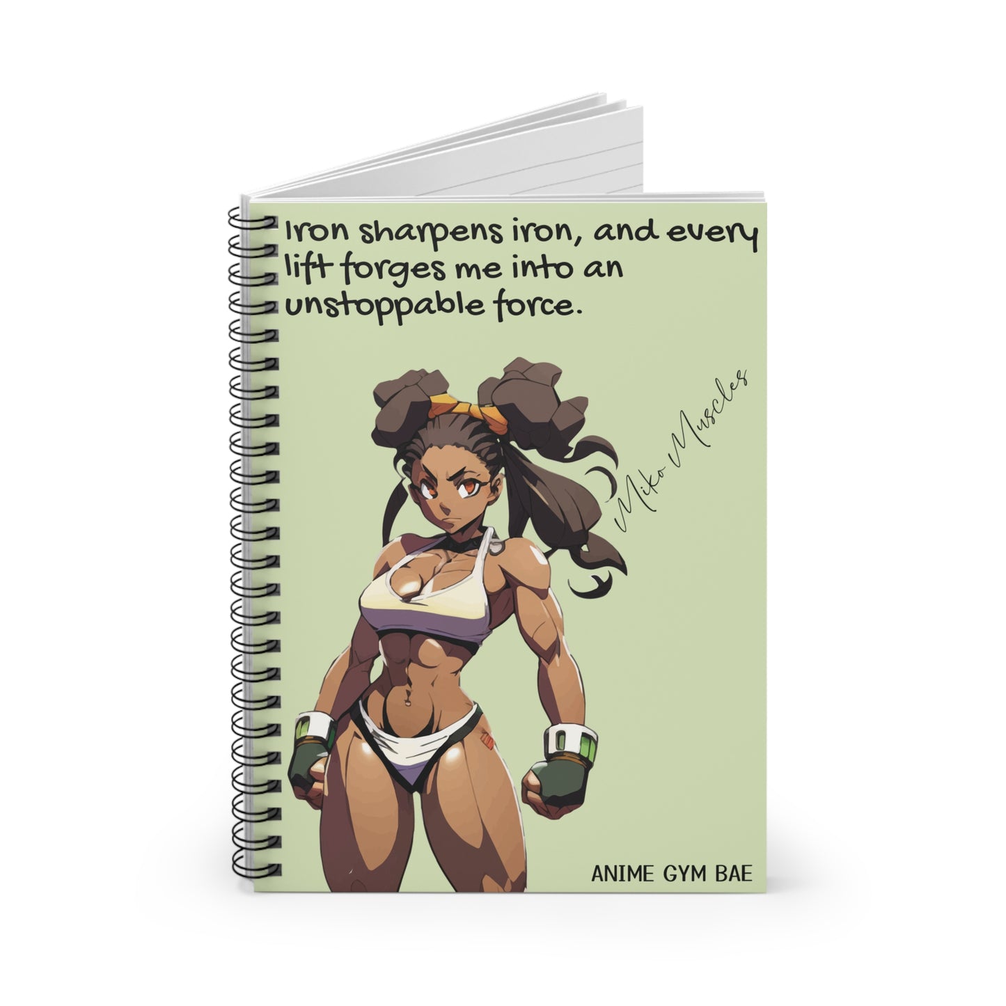 ANIME GYM BAE Spiral Notebook Ft. Gym Bae Miko Muscles