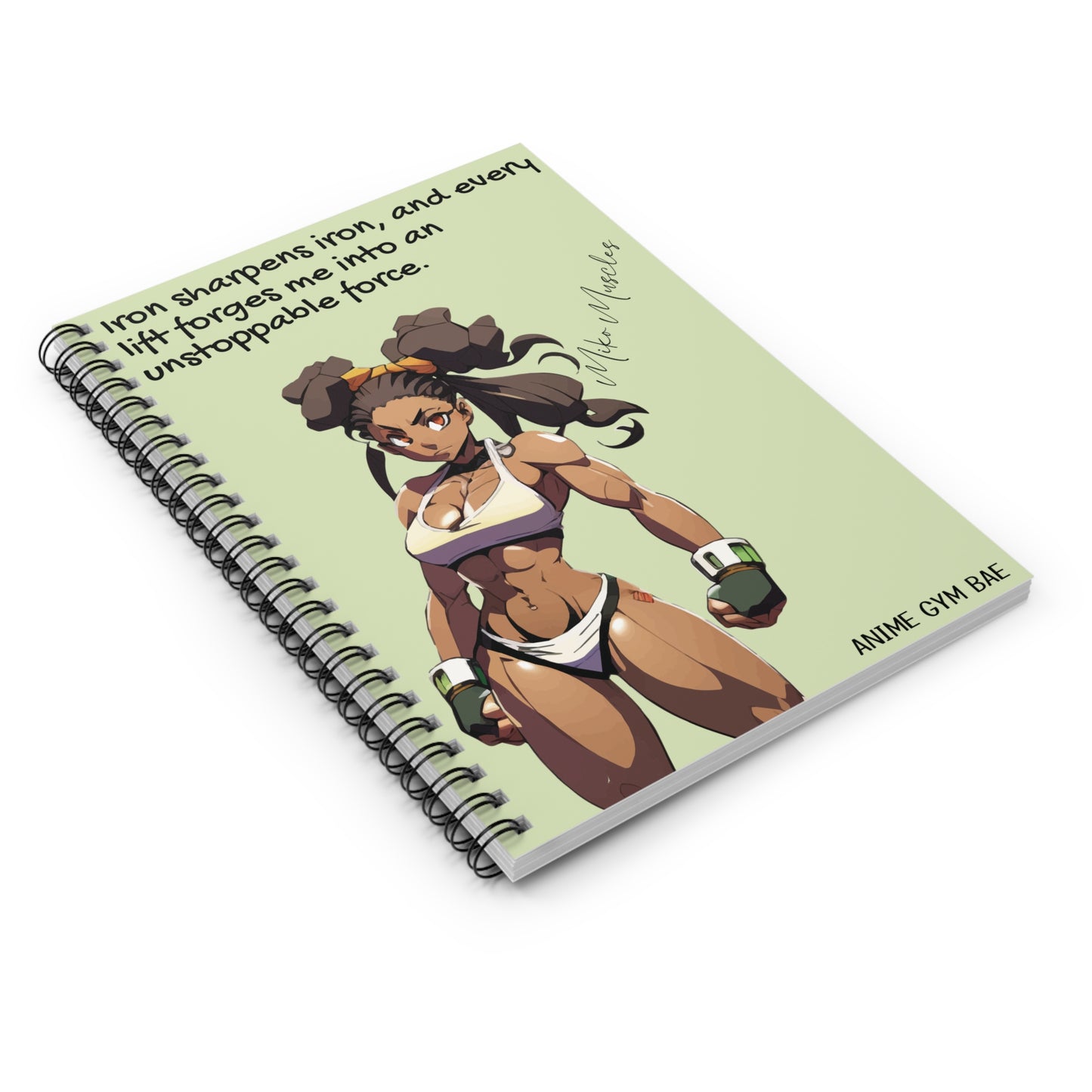 ANIME GYM BAE Spiral Notebook Ft. Gym Bae Miko Muscles
