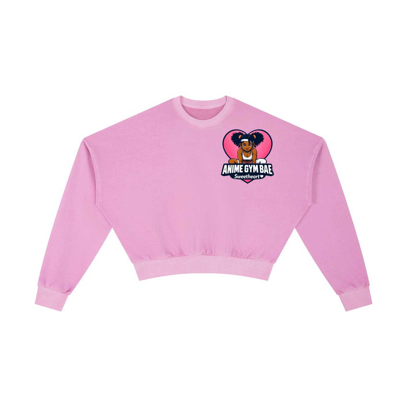 Sweetheart Vintage Crop Sweatshirt – Moon Prism Pink | Anime Gym Bae ™