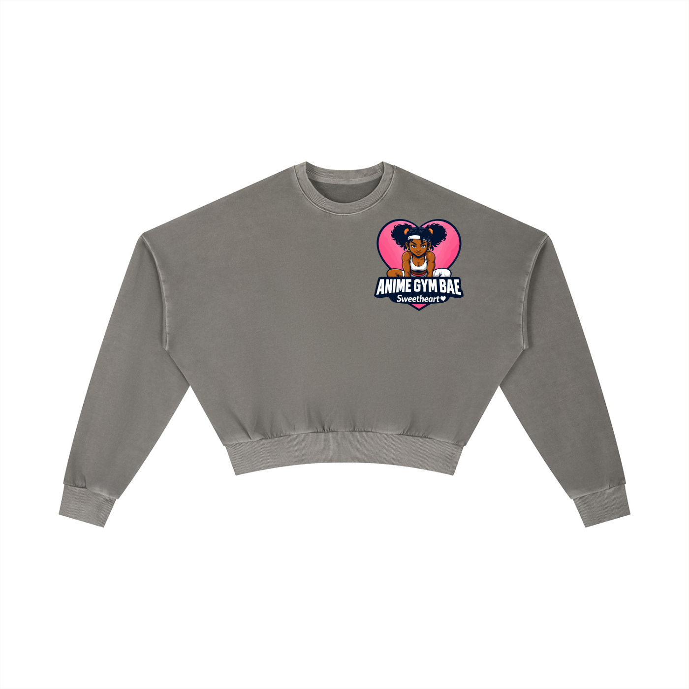 Sweetheart Vintage Crop Sweatshirt – Moon Shadow Ash | Anime Gym Bae ™