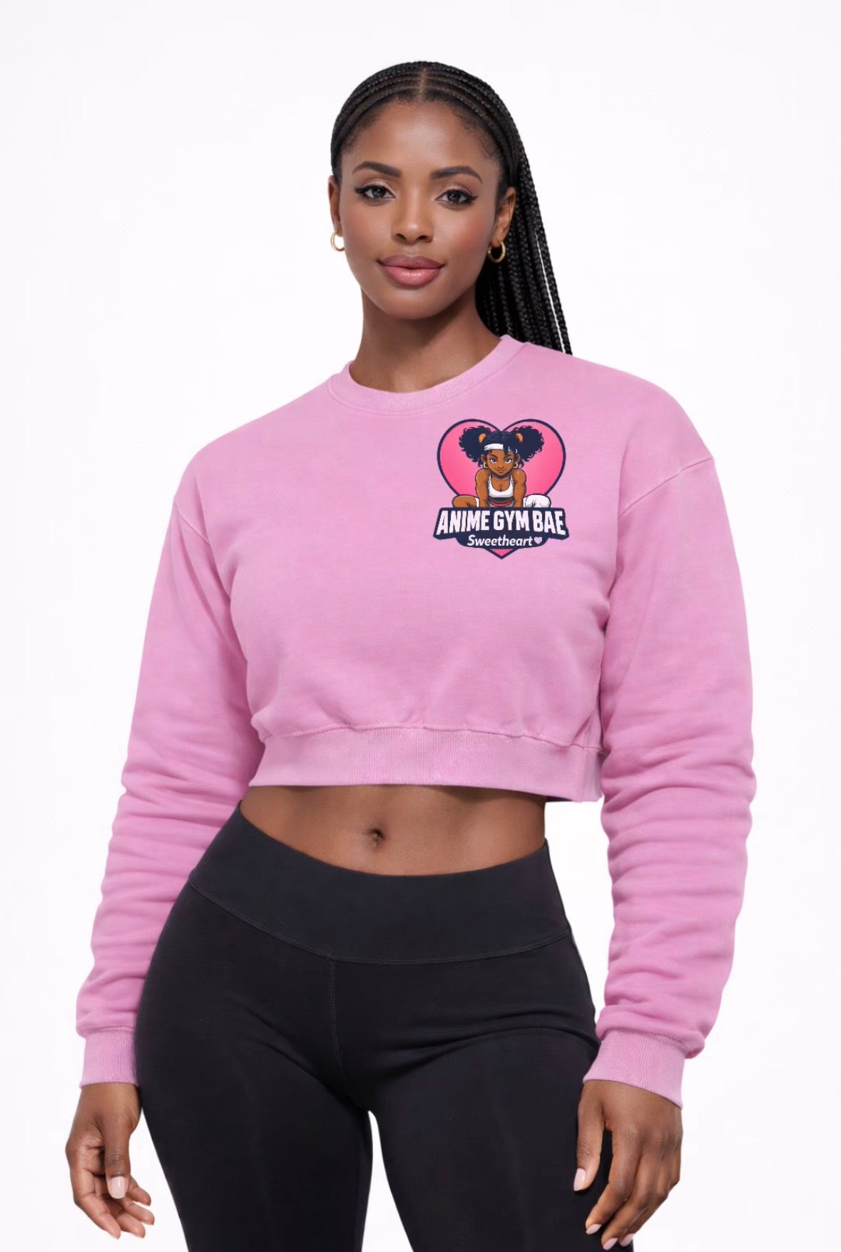 Sweetheart Vintage Crop Sweatshirt – Moon Prism Pink | Anime Gym Bae ™