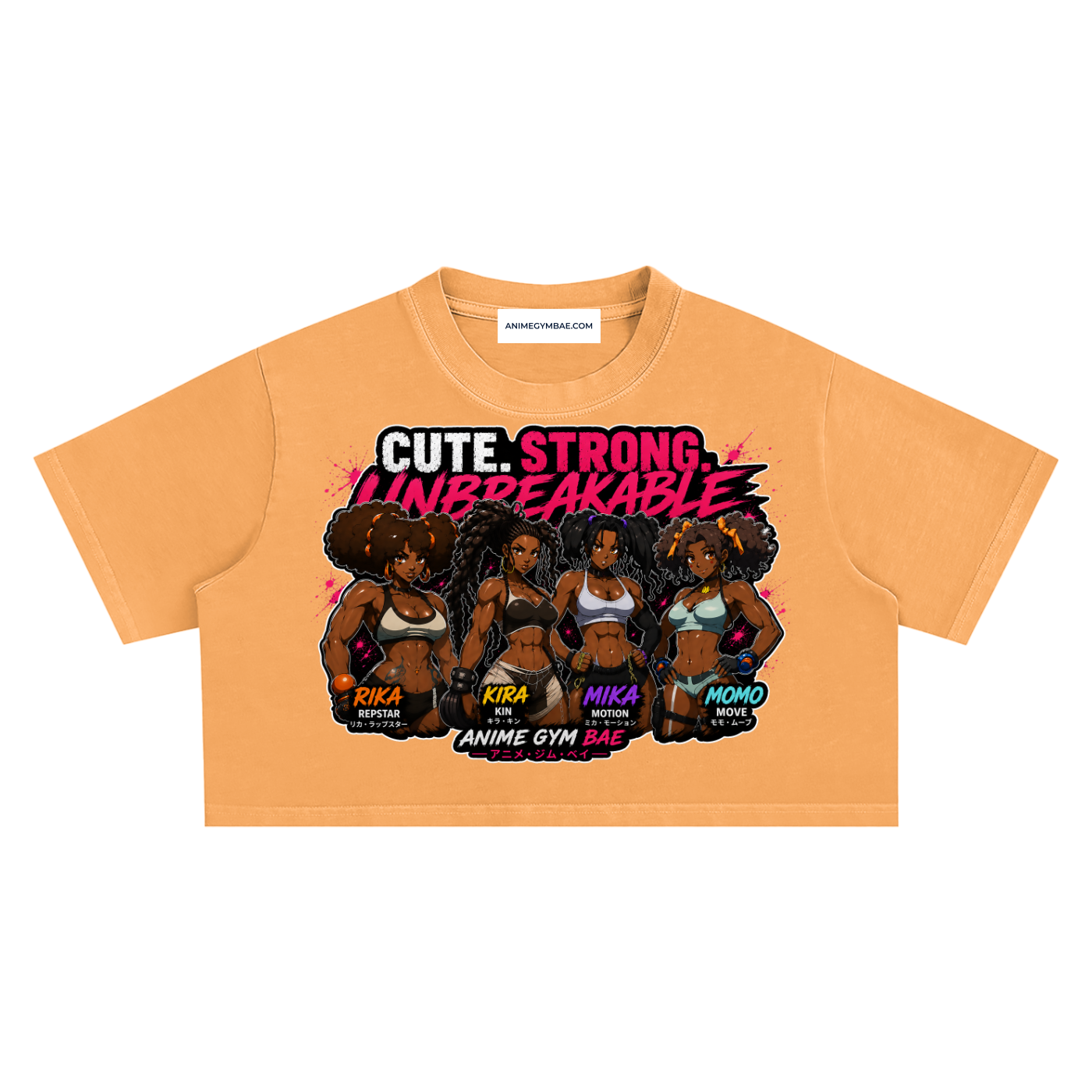 Anime Gym Bae | Cute. Strong. Unbreakable. Cropped Oversized T-Shirt