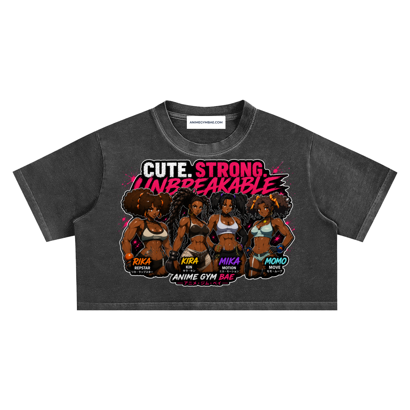 Anime Gym Bae | Cute. Strong. Unbreakable. Cropped Oversized T-Shirt