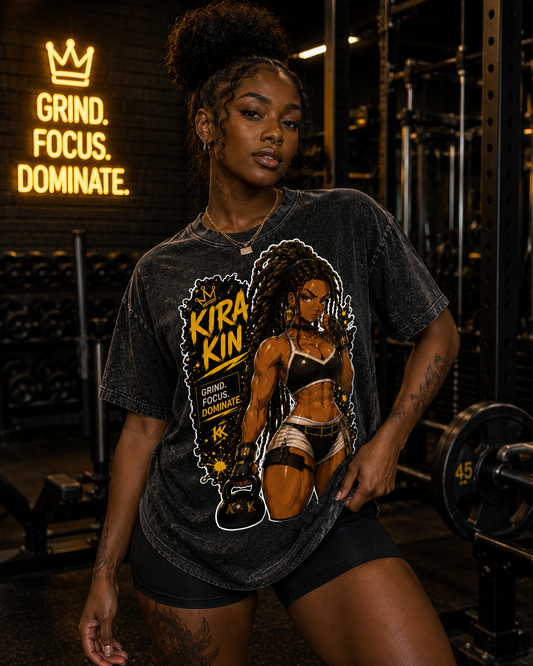 Anime Gym Bae | Kira Kin #002 Streetwear Oversized Snow Wash T-Shirt